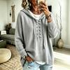 Women's Hooded Sweater with Long Sleeve Loose Fit Color