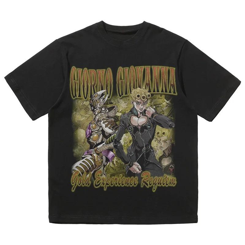 

2024 Popular American T-shirt Vintage Anime Print Short Sleeve Loose Cotton Men and Women Comfortable Breathable High Quality S