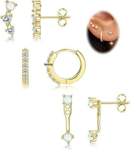2024 Women's Electroplated Gold Earrings Set: 6-Piece European & American Style