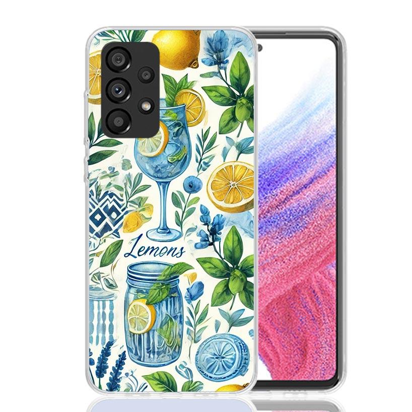 Summer Fruits Lemon Phone Case For Samsung Galaxy A17 A16 A14 A15 A13 A57 A56 A54 A55 A53 A37 A36 A34 A35 A33 A26 A24 A25 A23 Ga