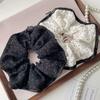 Vintage Blumige Mehrschichtige Scrunchies Premium Elastische Haargummis für Damen Niedriger Pferdeschwanzhalter Herbst Tägliches Haaraccessoire