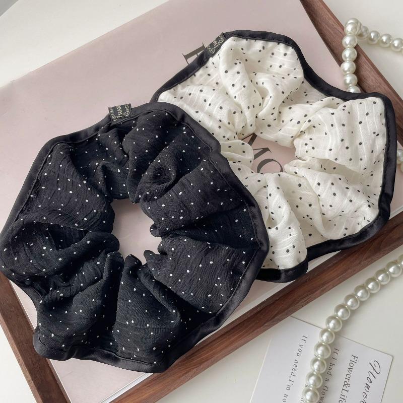 Vintage Blumige Mehrschichtige Scrunchies Premium Elastische Haargummis für Damen Niedriger Pferdeschwanzhalter Herbst Tägliches Haaraccessoire