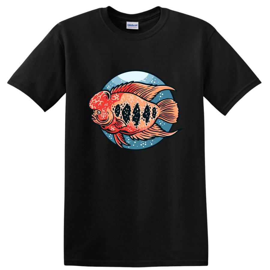 Colorful Fish Design T Shirt for Aquatic Lovers Vintage Tee Graphic Art