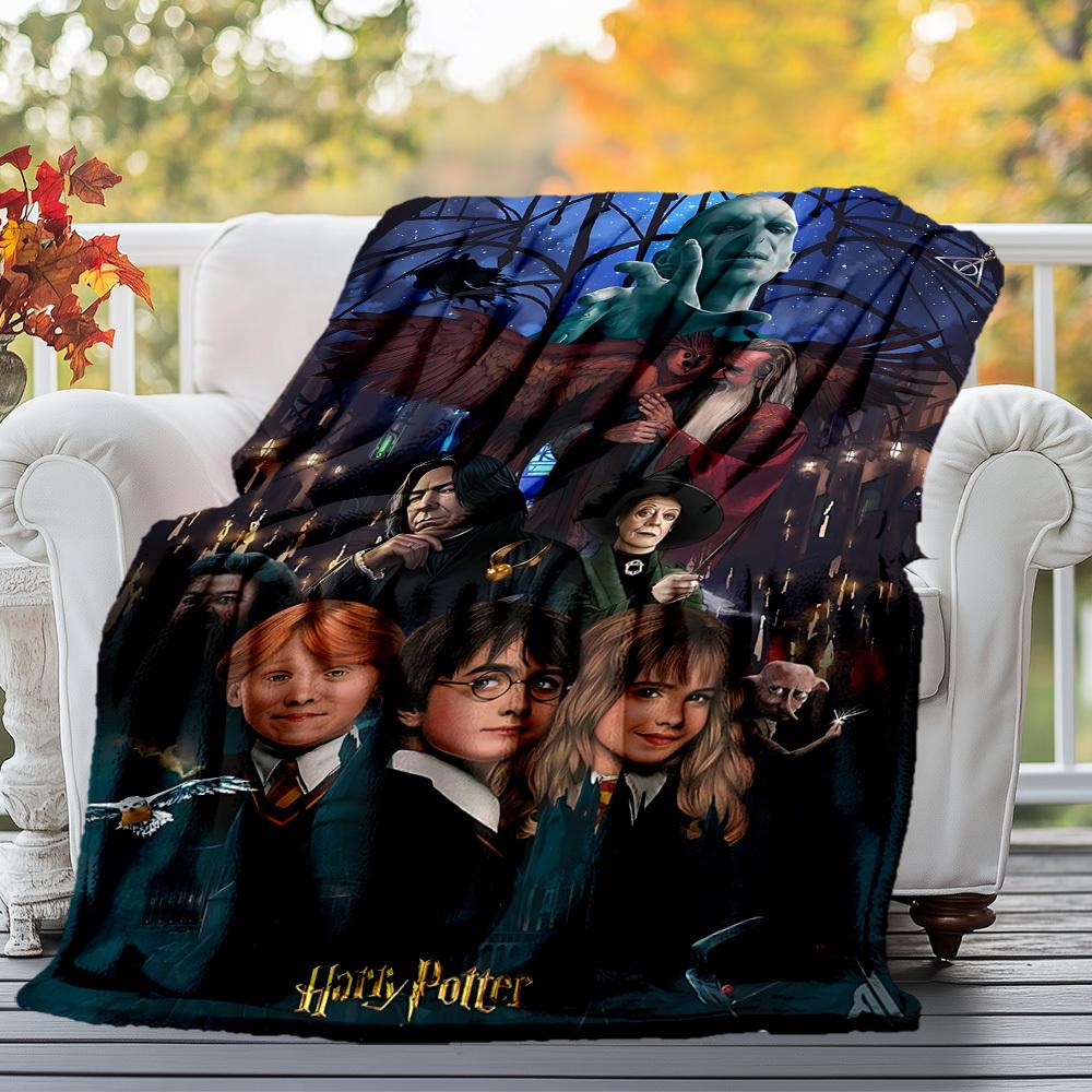 1pc Harry Potter Voldemort Hogwarts Outdoor Flannel Throw Blanket All Season Soft Warmth,Home Decor 1031177