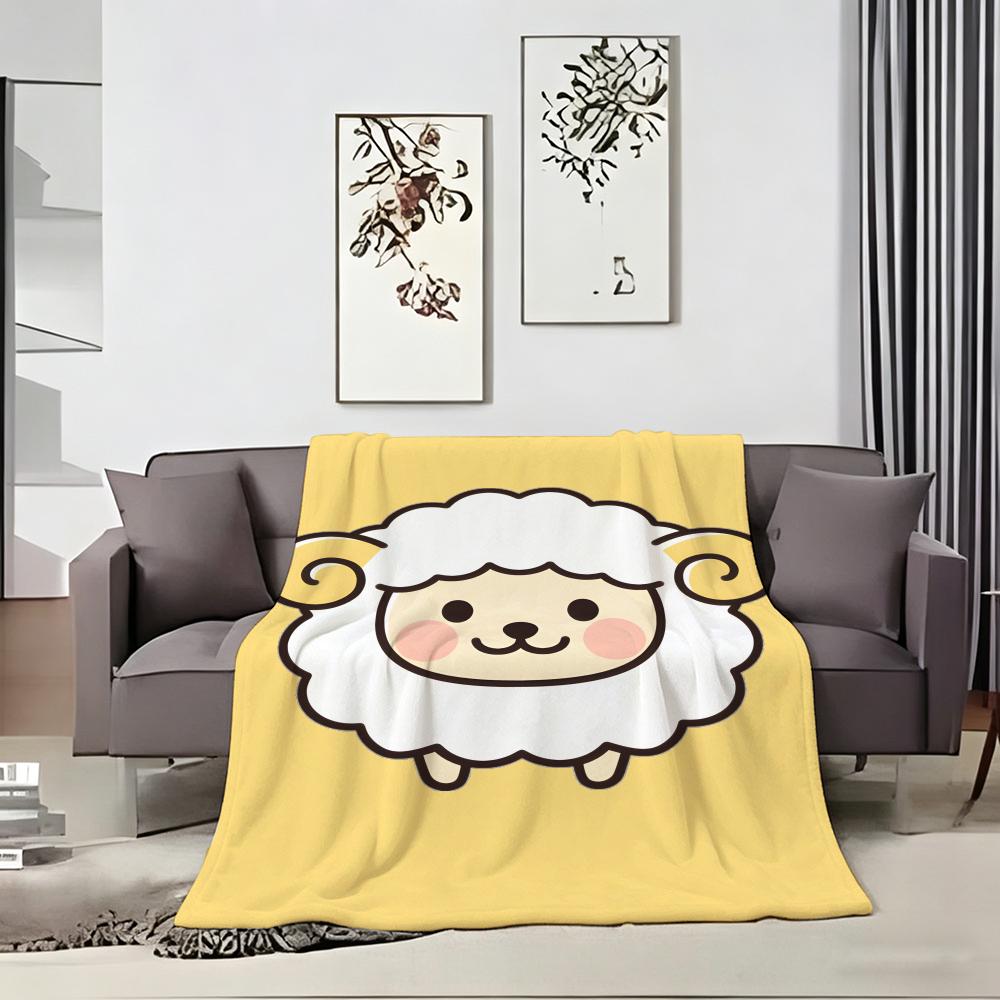 Artistic Pattern C-CuteS SheepS Throw Lightweight 240g Flannel Blanket Soft Skin-friendly for Summer Cooling