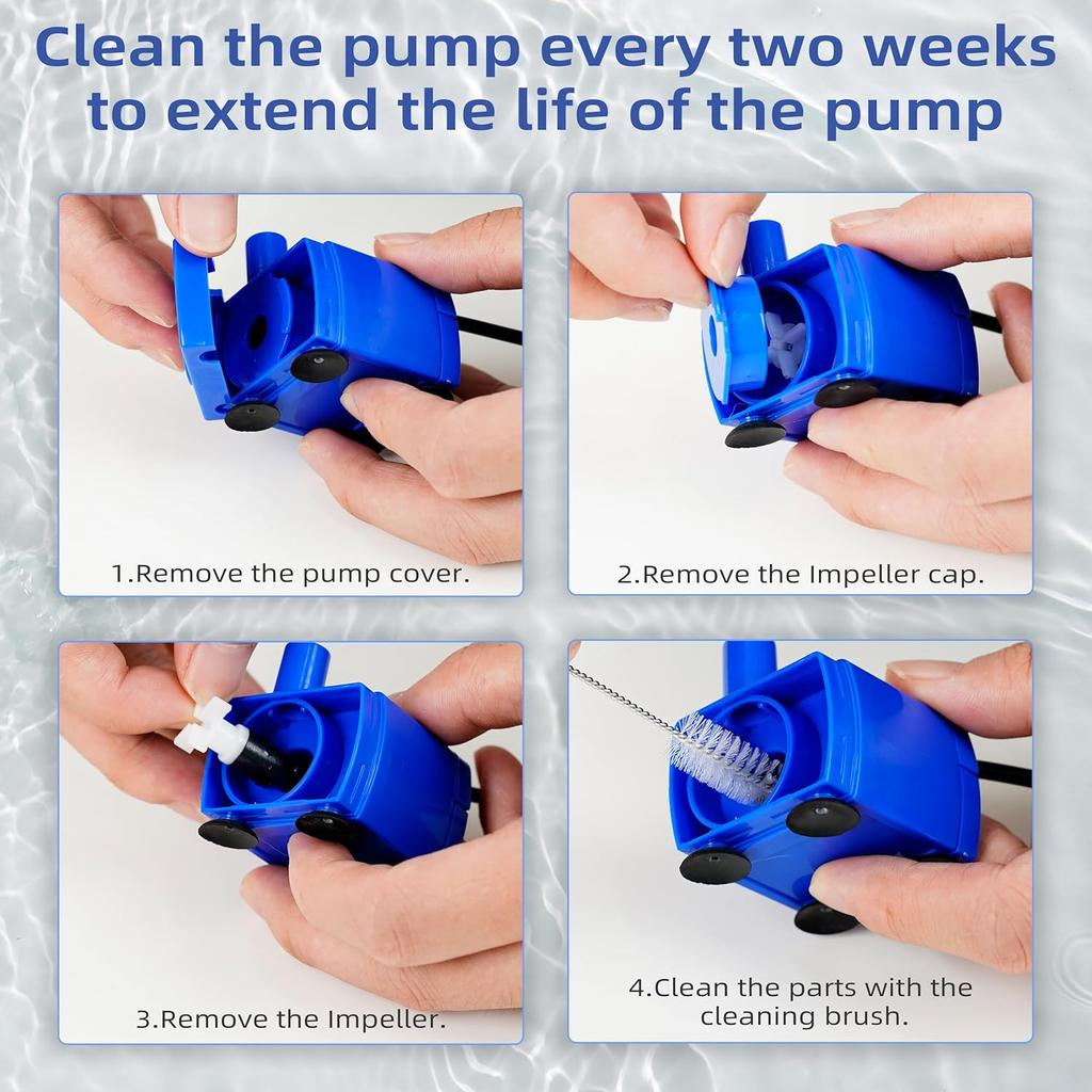 IP68 DR-DC160 submersible water pump Cat Water Fountain Pump for Tritone Ceramic, Stainless Steel, Round Flower Cap Cat Fountains, Automatic Pet