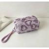 Ins Style Cosmetic Jacquard Plush Storage Bag Portable Cute Foreign Style Storage Bag Go Out Washing Plush Bag