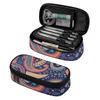 Pen Case High Capacity Zipper Closure 300D Polyester with Main Storage Mesh Pocket and Organized Pen Holders for Daily School Use