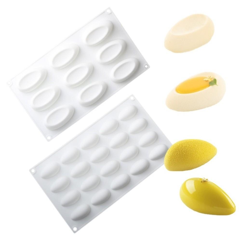 Easy Demolding Non-Stick Egg Silicone Mold Waterdrop Shape Flexible Dessert Mold Shell Groove Decoration Cake Mold Party