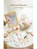 Korean Style Wooden Makeup Play Set: Pretend Eyeshadow, Powder, Lipstick, Perfume, Hair Accessories.