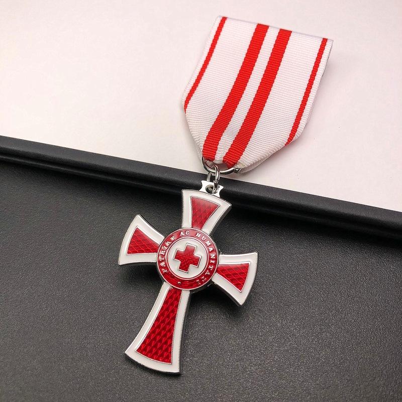 

Austro Hungarian Red Cross emblem, European and American cross pendant, silver plated jewelry, German medal, Christmas gift, Stocking stuffers