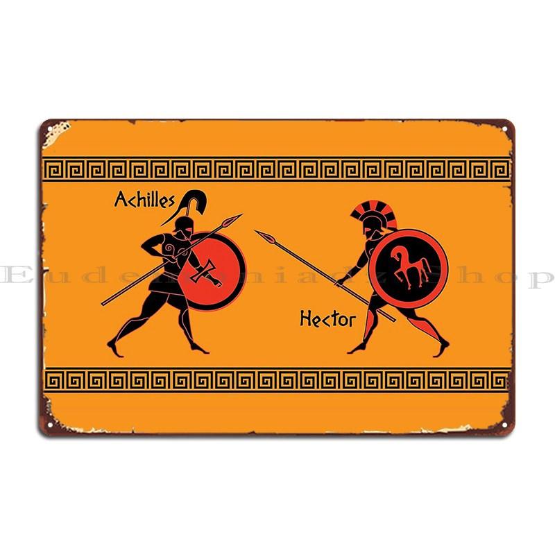 

Ахілл проти Гектора Стародавній грецький стиль Мистецтво Металева табличка Настінний розпис Друкований Домашній Бар Вітальня Бляшана табличка Постер 20x30cm