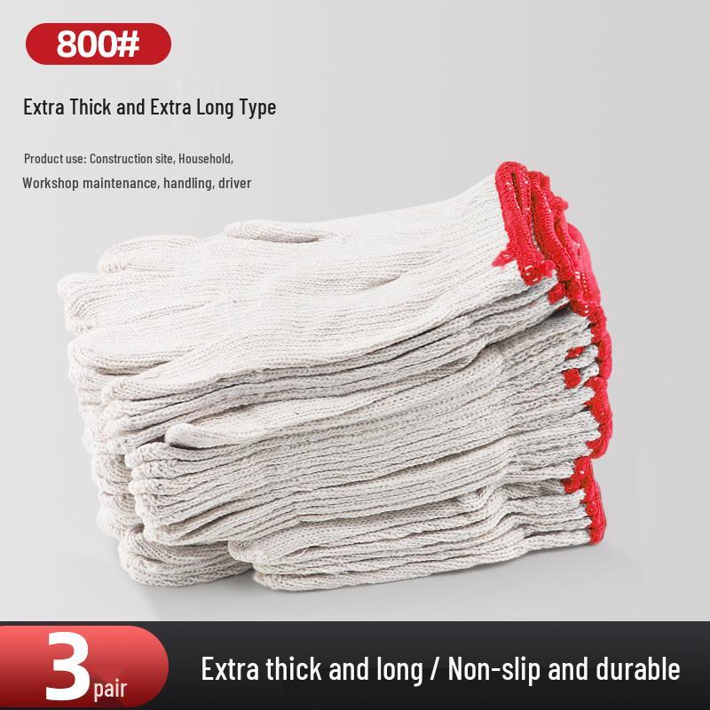 Pracovní bavlněné bezpečnostní rukavice odolné proti opotřebení pro stavební dělníky