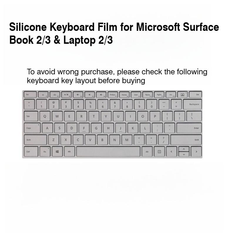 Silicone Keyboard Protective Film for Microsoft Surface Book 2/3 & Laptop 2/3
