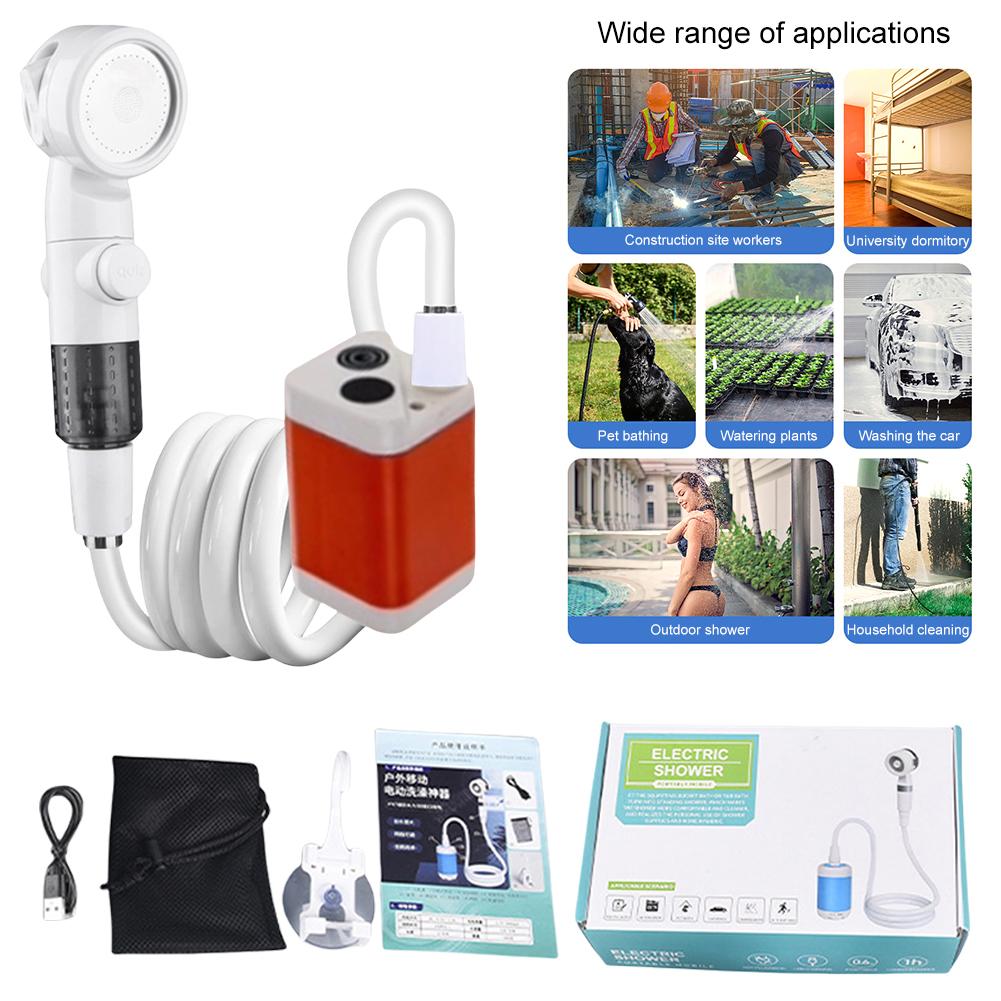 Portable Camping Shower with Digital Display Outdoor Camp Shower Pump 4000mAh Wireless Pumps Water Sprayer for Camping Travel