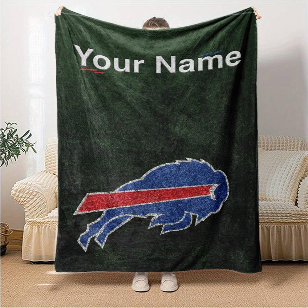 Name Custom Buffalo Bills Print Flannel Blanket High Quality Warm Comfortable Cover for All Seasons Perfect for Gifts Home Decor