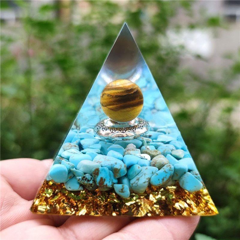Energy Orgonite Chakra Pyramid Aura Divination Yoga Meditation Ornaments Craft
