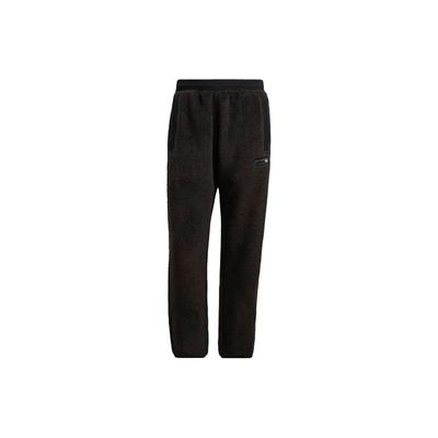 Originals Clover Plush Warm Drawstring Fleece-Lined Track Pants Men Bottoms Black H31298