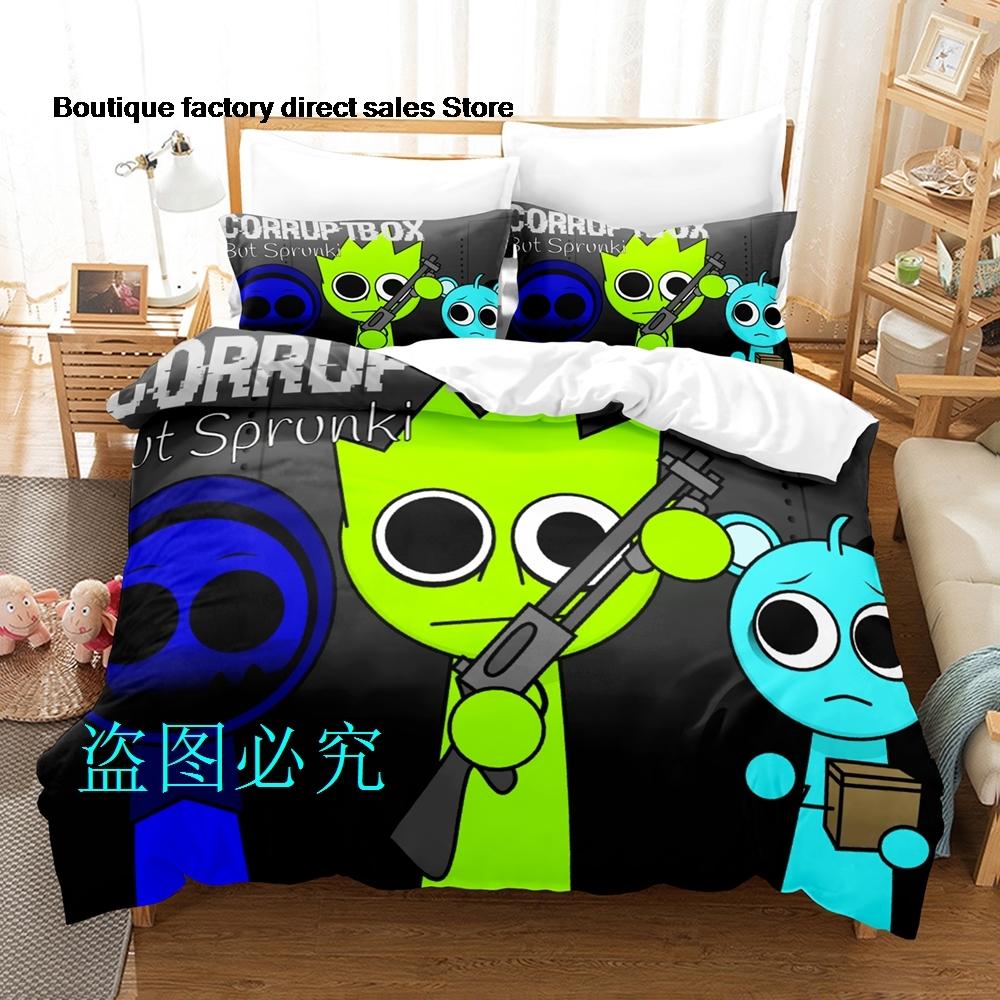 Sprunki Bedding Set Single Twin Full Queen King Size Bed Set Adult Kid Bedroom Duvetcover Sets Anime parure de lit Bed