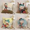 Cartoon HHilda Cushion Cover Silky Short Plush DoubleSided Printed Pillow Case for Sofa All Seasons Home Decor Gift