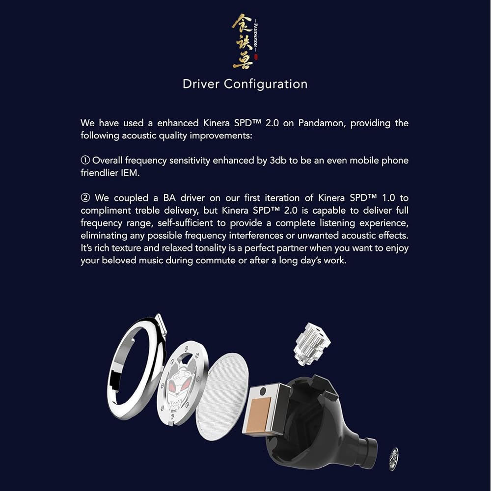 HiFiGo Kinera Celest Pandamon 10mm Square Planar Driver In-Ear Monitors, 2nd Generation SPD IEMs (Kinera Celest Pandamon)