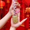 999 Pure Gold Lion Bag Pendant & Keychain with Bow Phone Chain