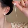 Yangchun Baixue Snowflake Tassel Earrings - No Piercing Ear Clip for Square/Round Faces