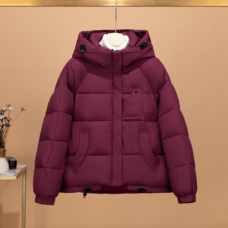 

Women s hooded new cold and windproof lightweight thickened fluffy warm loose high-quality fabric casual sports cotton clothing XL