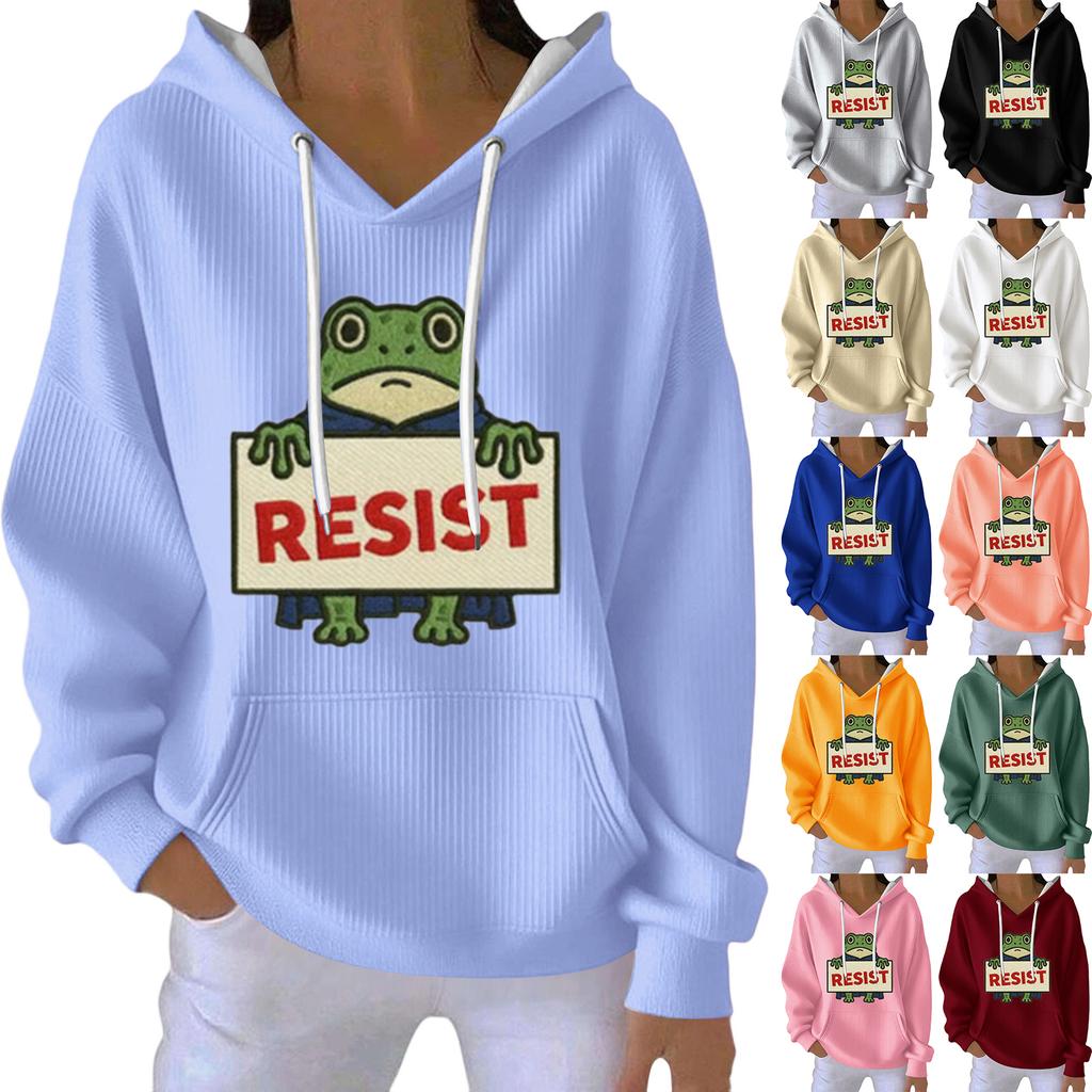 Women's Fashion Casual Long Sleeve Loose Printed Pullover Sports Long Sleeve Sweatshirt