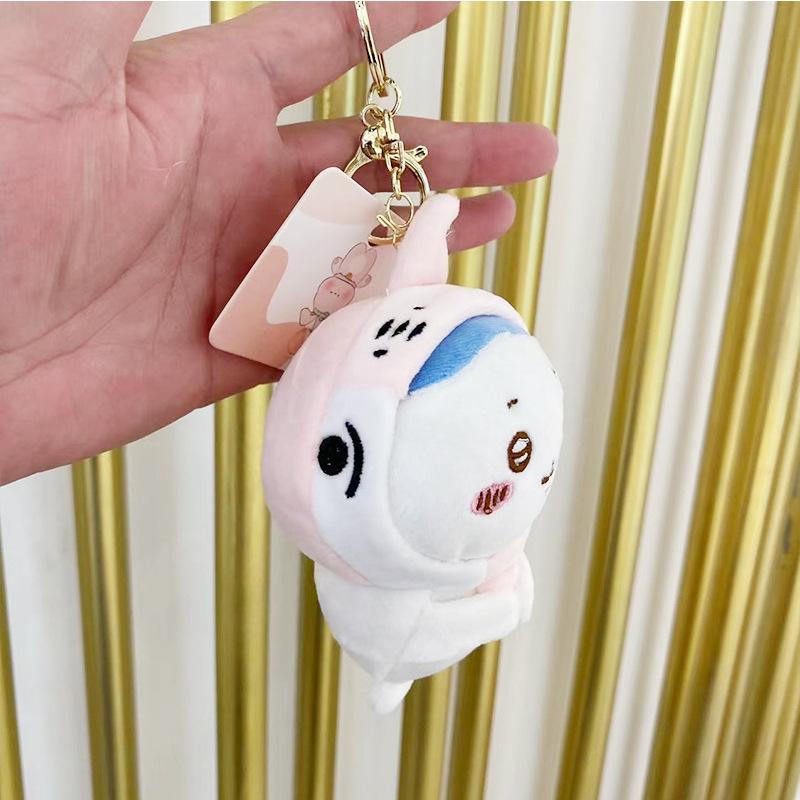 New Shark Series Cute Plush Doll Car Interior Decorative Item Usagi Hachiware Plush Cartoon Schoolbag Hanger Doll Keychain