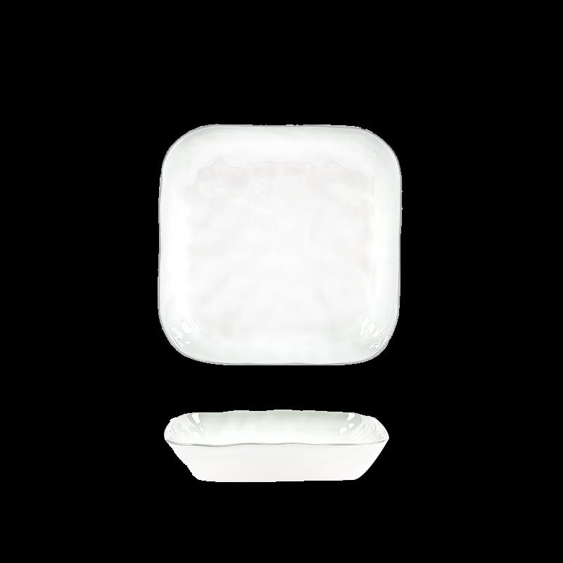 Nordic Green Border Underglaze Ceramic Square Plate