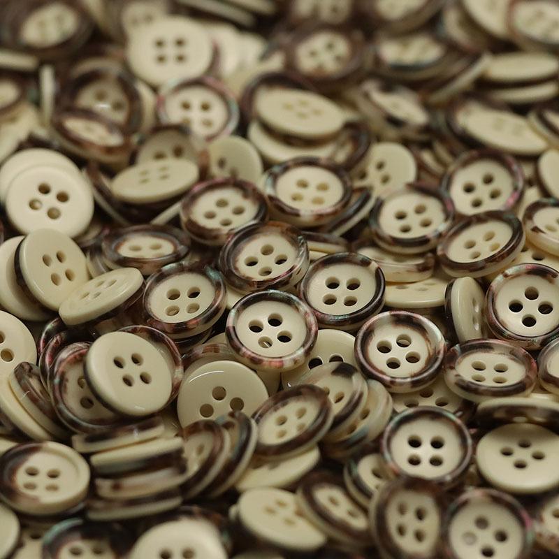 

5Pcs Resin Four-Eye Coffee Edge Button Casual Men S And Women S Clothing Accessories Knitted Cardigan Sleeve Collar Button Shirt Clothing Accessories 1 #[W956 #four-eye double-layer rice coffee]