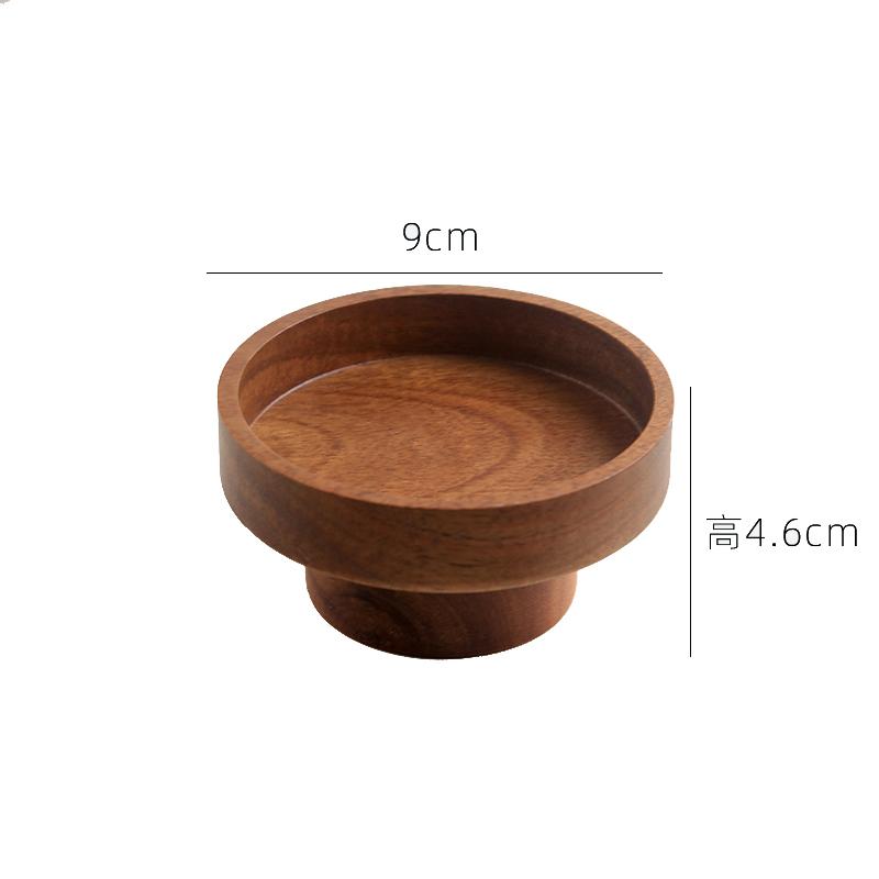 High Footed Dessert Plate Cake Stand Wooden Snack Plate Dim Sum Dish Fruit Bowl Dried Fruit Plates Candy Tray Bread Plates