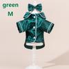 Satin Dog Pajama Set Cute Pet Sleepwear with Matching Bow Headband Soft Outfit for Tiny Puppy Kitten Indoor Wear