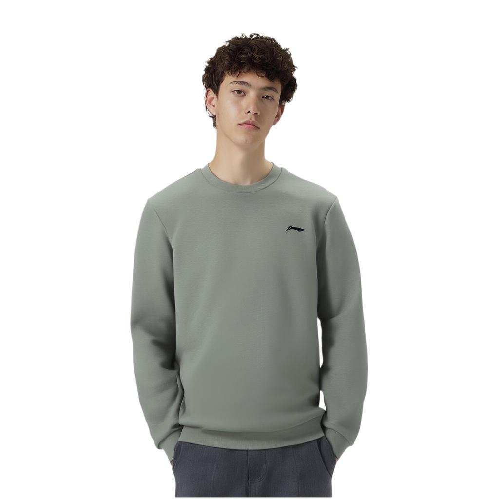 Li Ning Sports Lifestyle Series Round Neck Pullover Casual Comfortable Versatile Sweatshirt Unisex Sweatshirt AWDVE37-1
