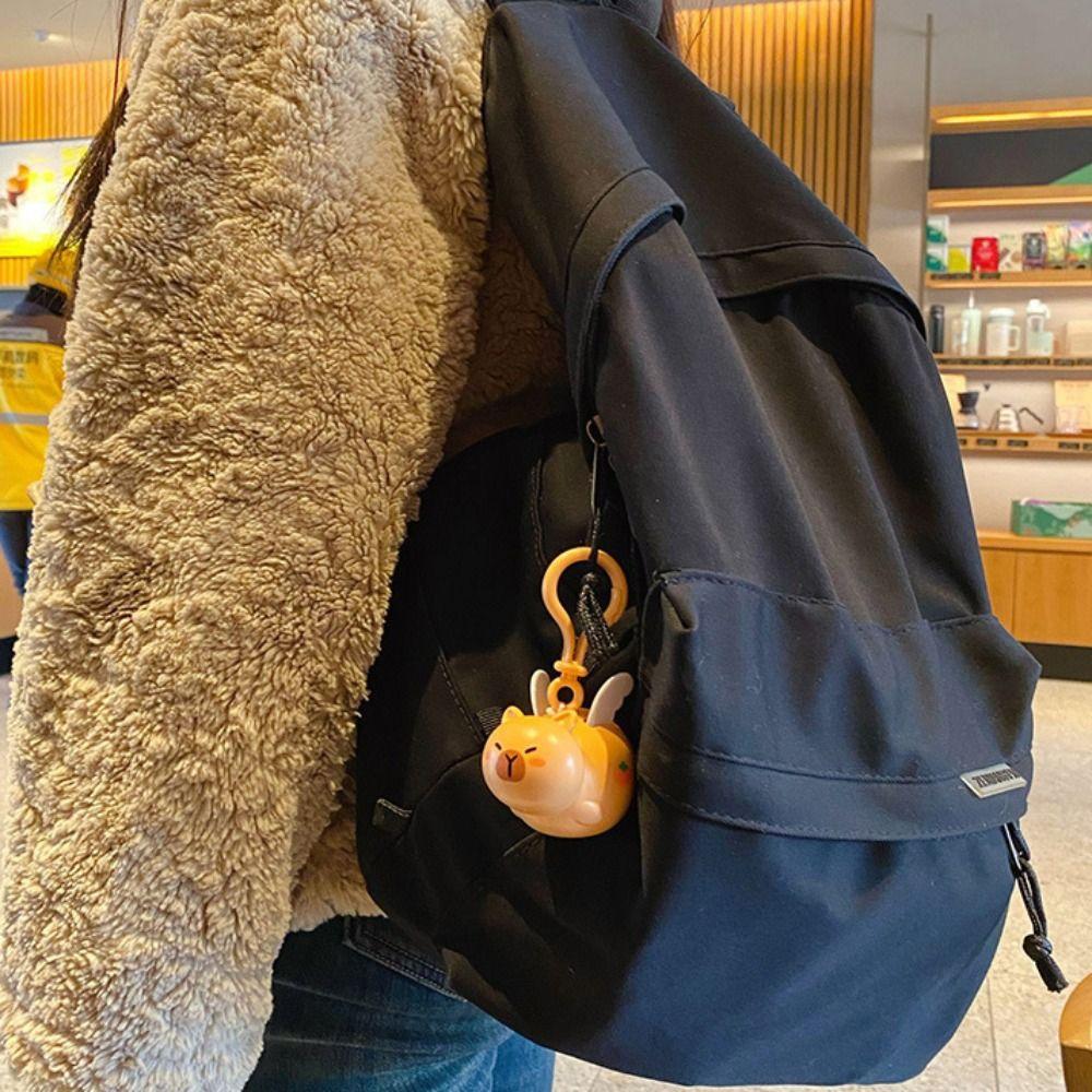 Kawaii Flying Capybara Keychain Kapibara Pull String Capibara Keyring  Birthday Gift