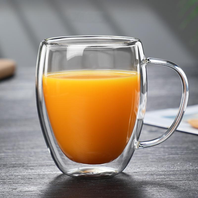 4 Sizes Double Wall Insulated Glass Cup Clear Espresso Coffee Mugs Handmade Beer Mug Tea Milk glass Whiskey Glass Cups Drinkware