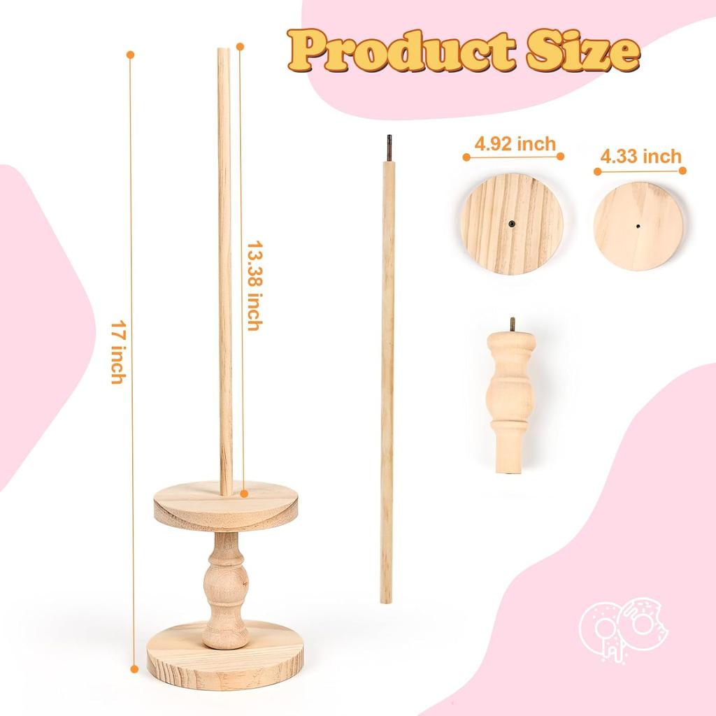 Wooden Donut Display Stand 4 Pack, Detachable Bagel Holder Stand, Dessert Table Tower Display Stand for Donut display Holder for Doughnut Birthday,