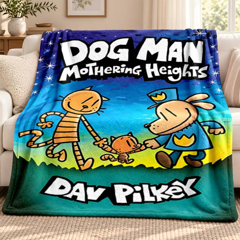 Dog Man Blanket Flannel Blanket Soft Cozy Plush Throw for Sofa Bed Lightweight Home Decoration Outdoor Camping