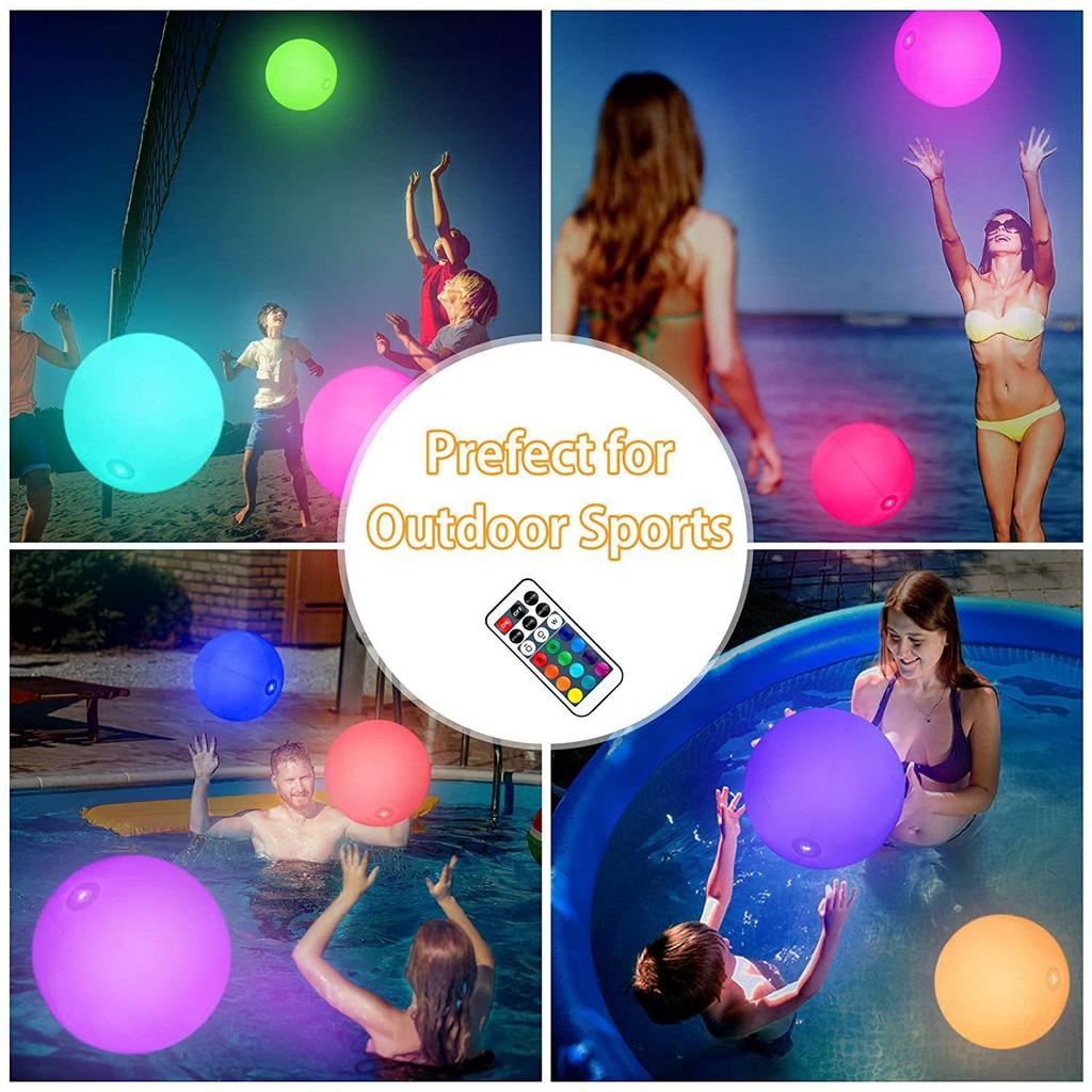 Remote Control LED Light-Up Beach Ball with 16 Color-Changing Lights