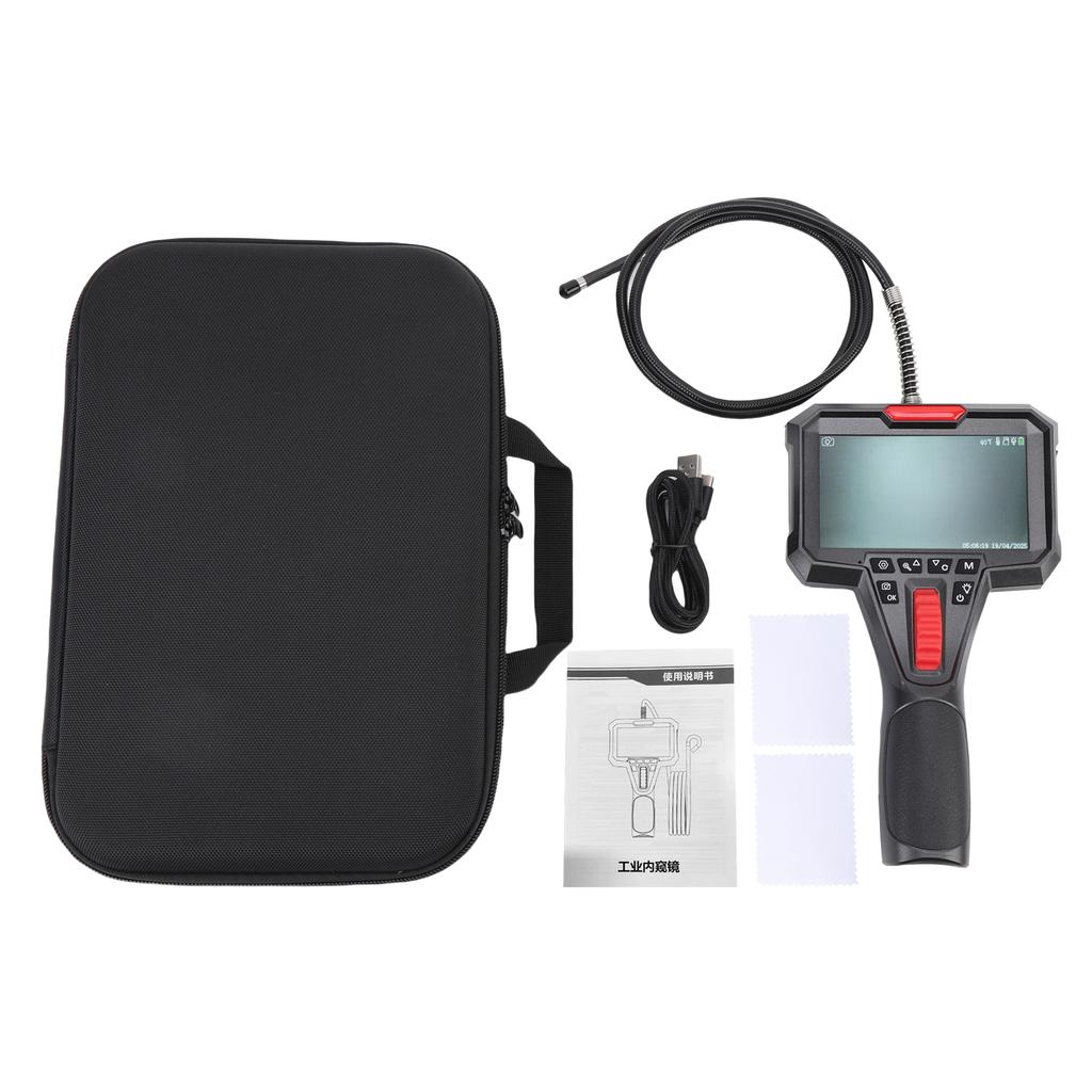 Endoscope Camera, 1080P Borescope with 4.3  HD Screen, LED Lights, 3.28ft Semi Rigid Tube, Two Way Articulating