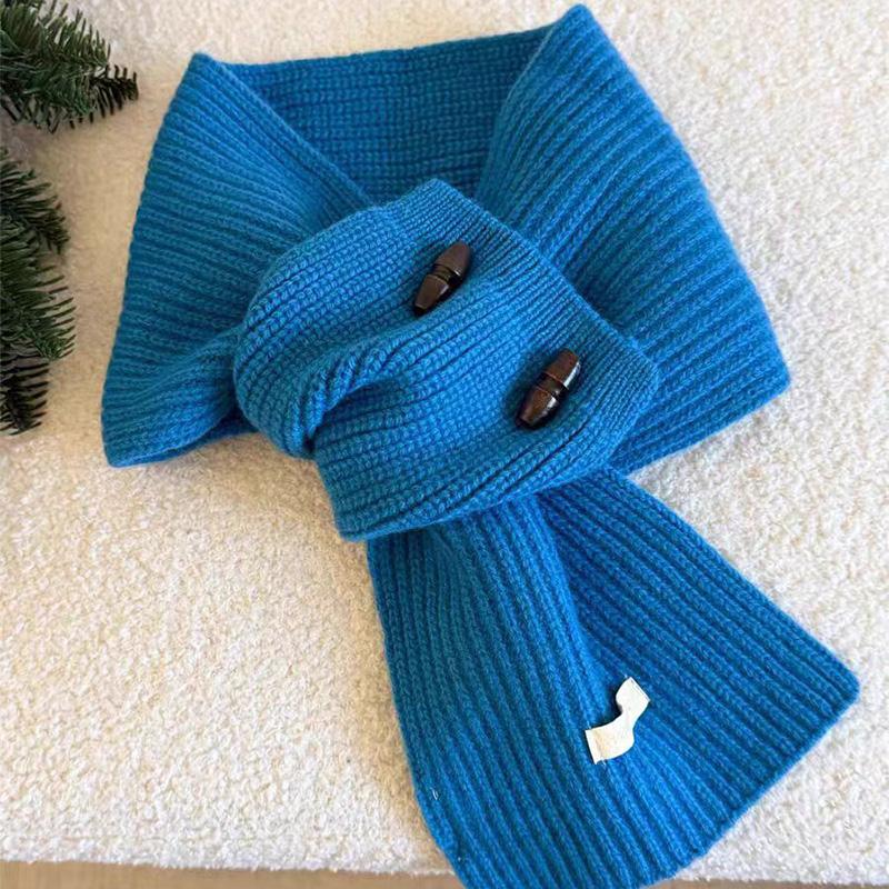 1Pc Knit Multi-functional Neck Brace Winter Button Korean Version Yarn False Collar Scarf