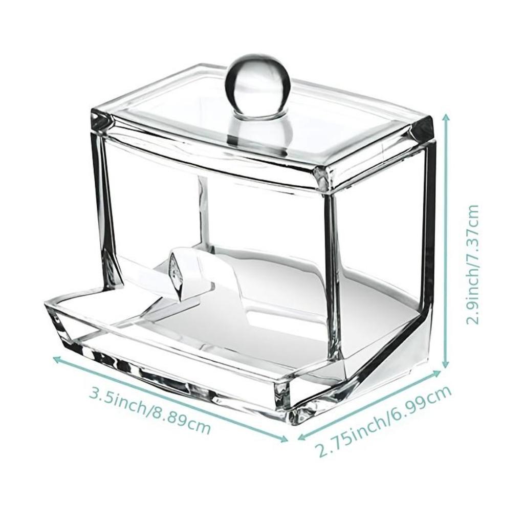 Plastic Cotton Swab Box, Jewelry Box, Storage Box, Crystal Cotton Swab Box, Transparent Cotton Swab Box