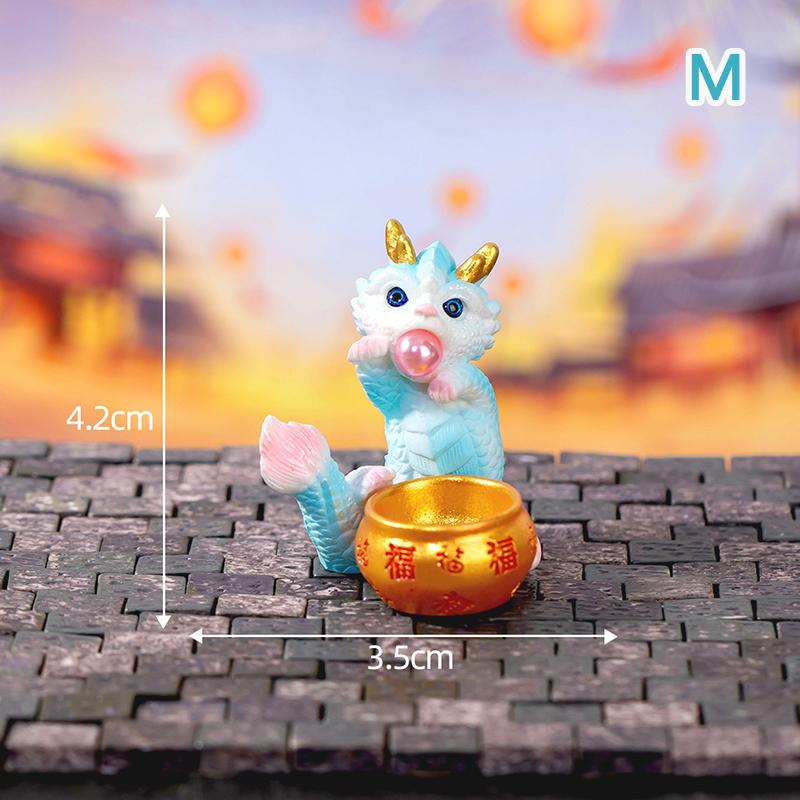 Cute Mini Dragon Figurine 2023 Year Of The Dragon Ornament Micro Landscape Decoration Dollhouse Miniature Toy