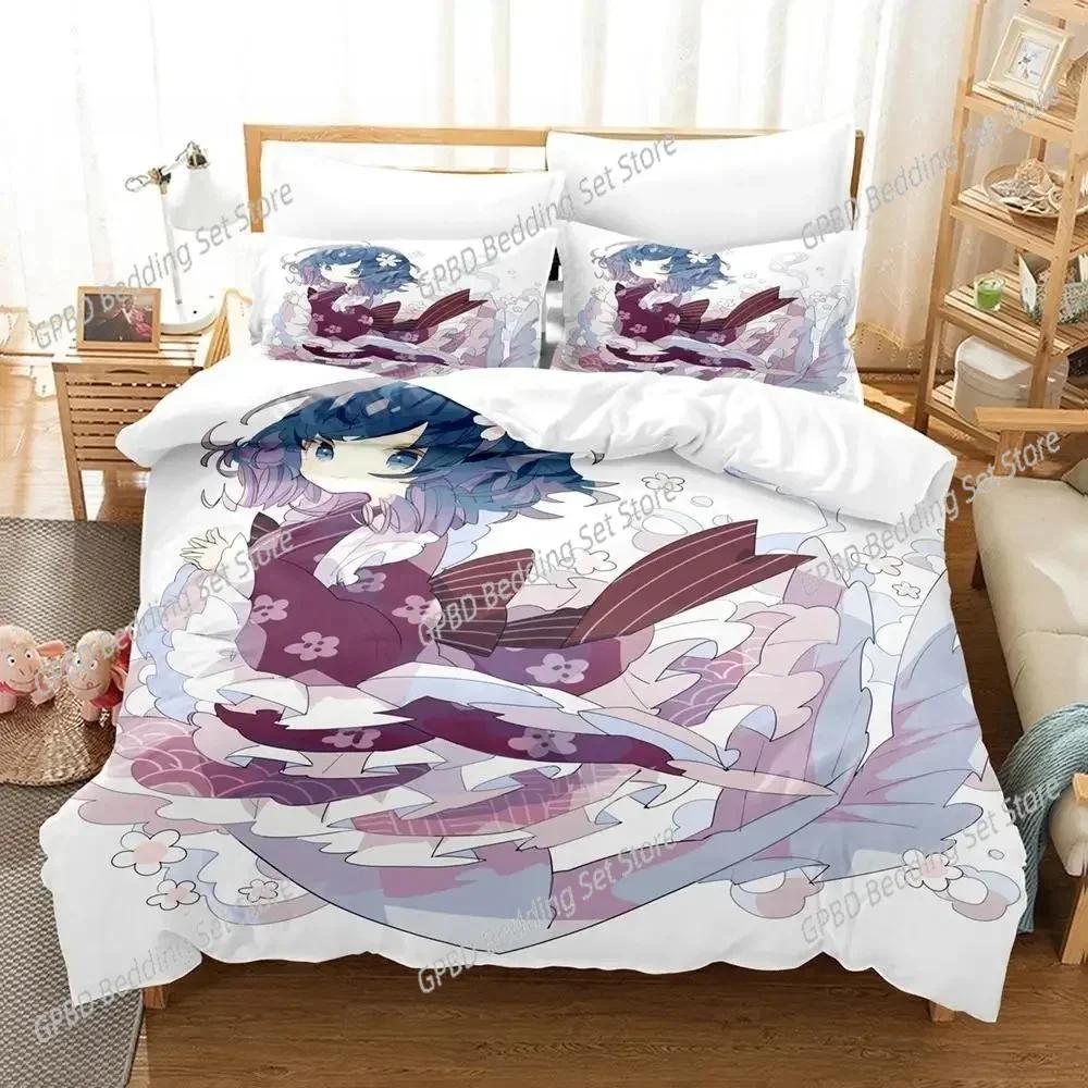 3D Print Anime Wakasagihime (Touhou) 3D Duvet Cover Bedding Set Comforter Linen Pillowcases Home Decor Single Double Twin King