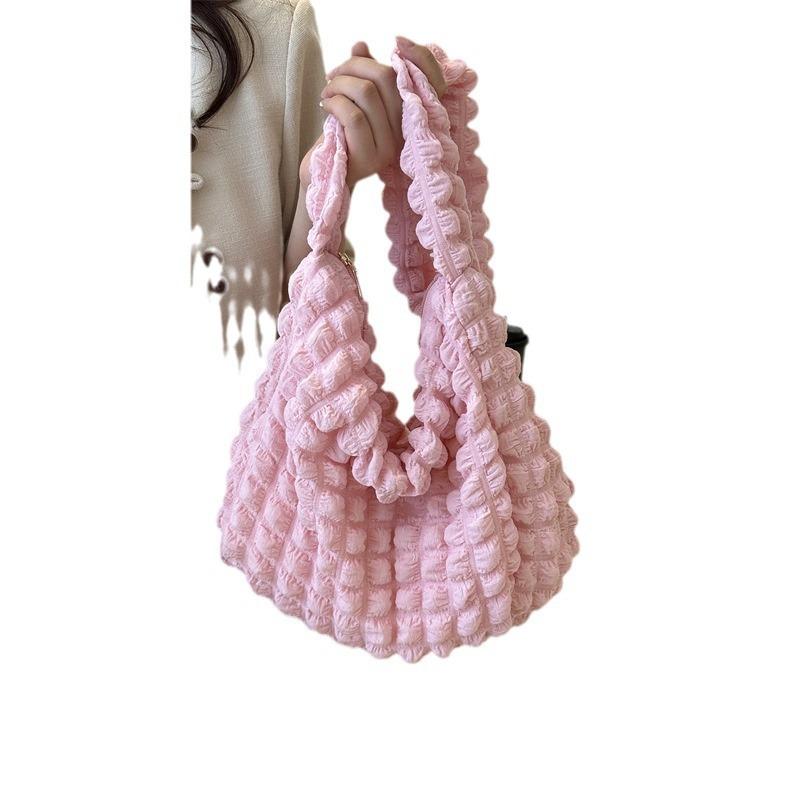 Folded Cloud Underarm Bag New Solid Color Shoulder Bag Commuter Shopping Bag Folded Bag