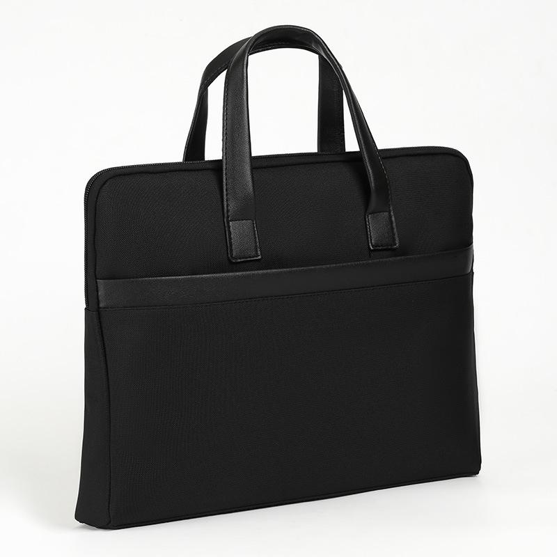 Men's Oxford Cloth A4 Zippered Document Briefcase & Tote Bag with Logo