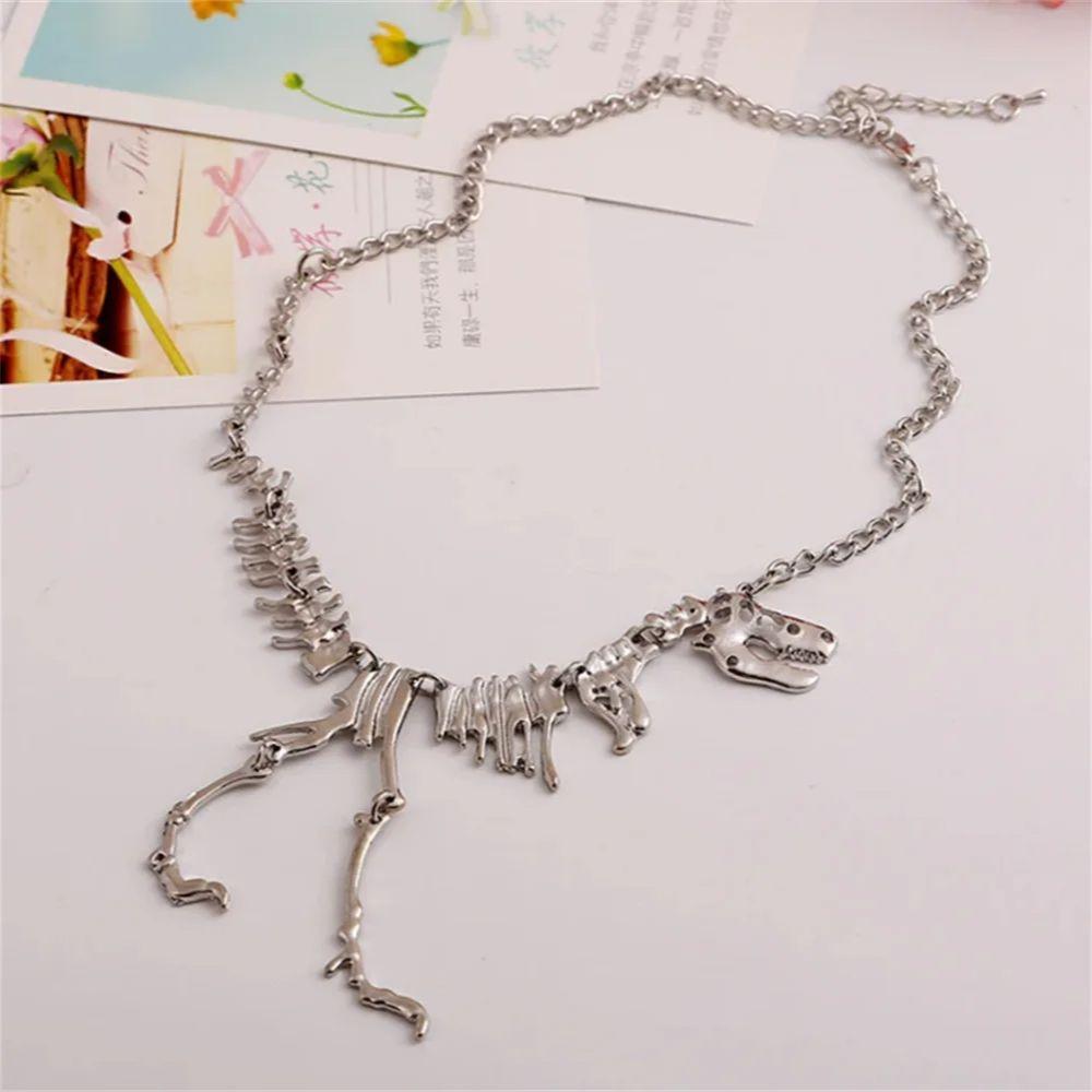 Sexy Long Necklaces Gothic Tyrannosaurus Rex Skeleton Dinosaur Pendant Charm Dragon Bone Jewelry Men Women Gifts