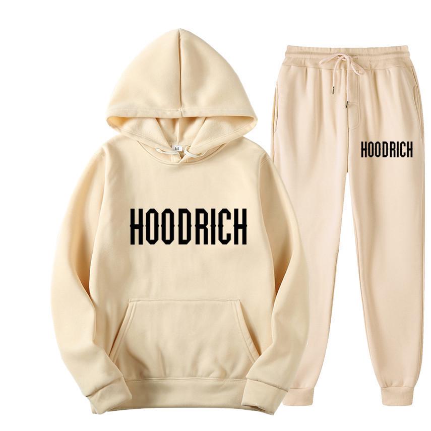 Men's HOODRICH Letter Print Casual Hoodie Sweatshirt Set - Sportswear