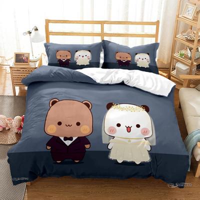 Süßer Bubu Dudu Cartoon Bär Panda Bettbezug Kawaii Bettwäsche-Sets Weicher Bettbezug und Kissenbezüge Single_Double_Queen_King Kid